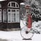 Glitzhome® 34" Metal Bike Wheel Snowman with Plaid Scarf Porch Décor